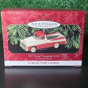 Hallmark 1999 KEEPSAKE Red and White 1957 Dodge Sweptside D100 Ornament